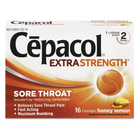 Cepacol® Extra Strength Sore Throat Lozenges, Honey Lemon, PK384 63824-73016